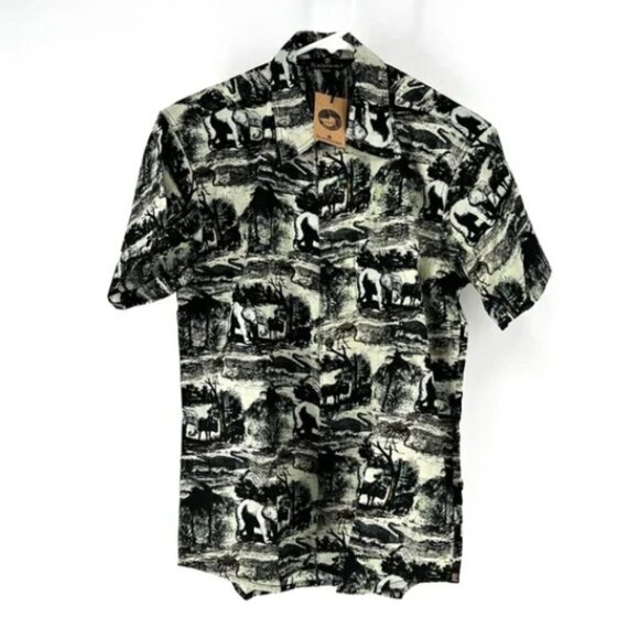 Black Mamba Men's Savana Printed Button Down Shirt - S - Picture 2 of 7